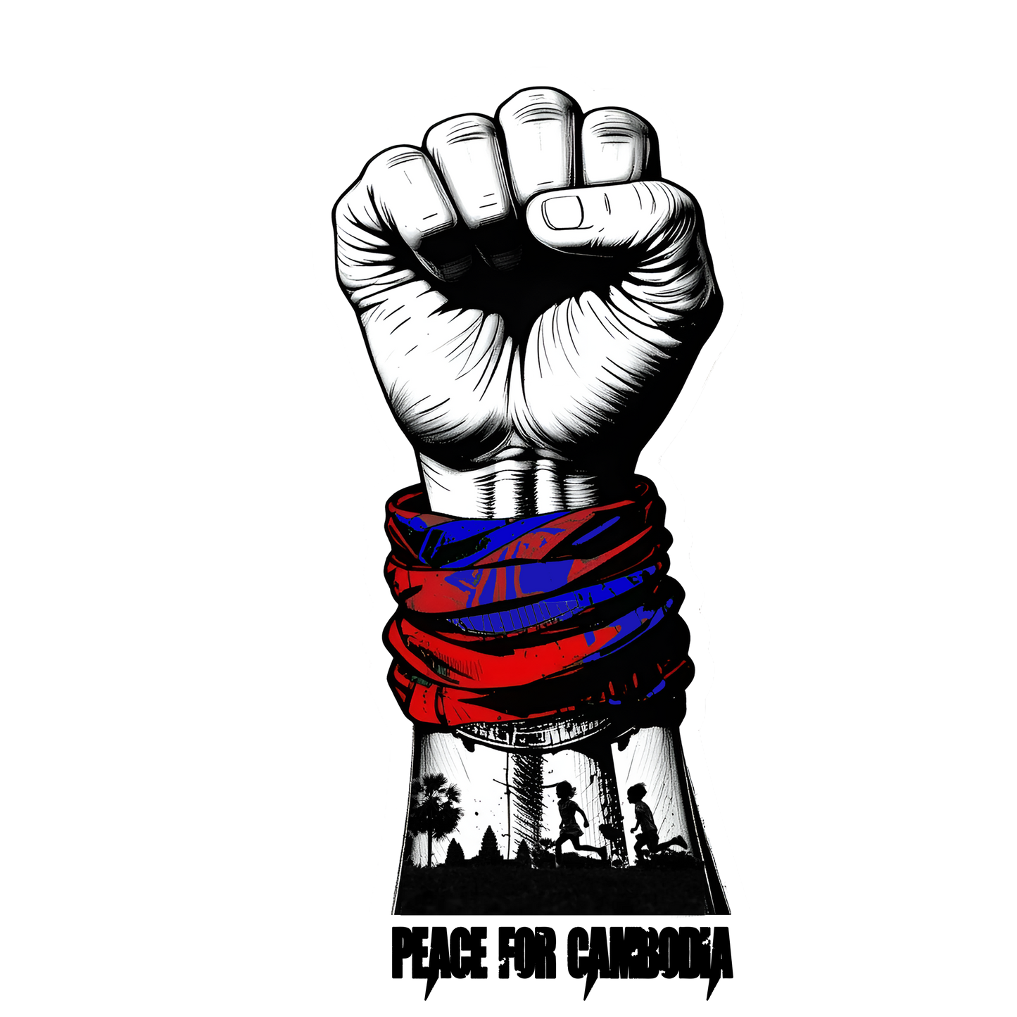 "PEACE FOR CAMBODIA" Unisex Champion Hoodie